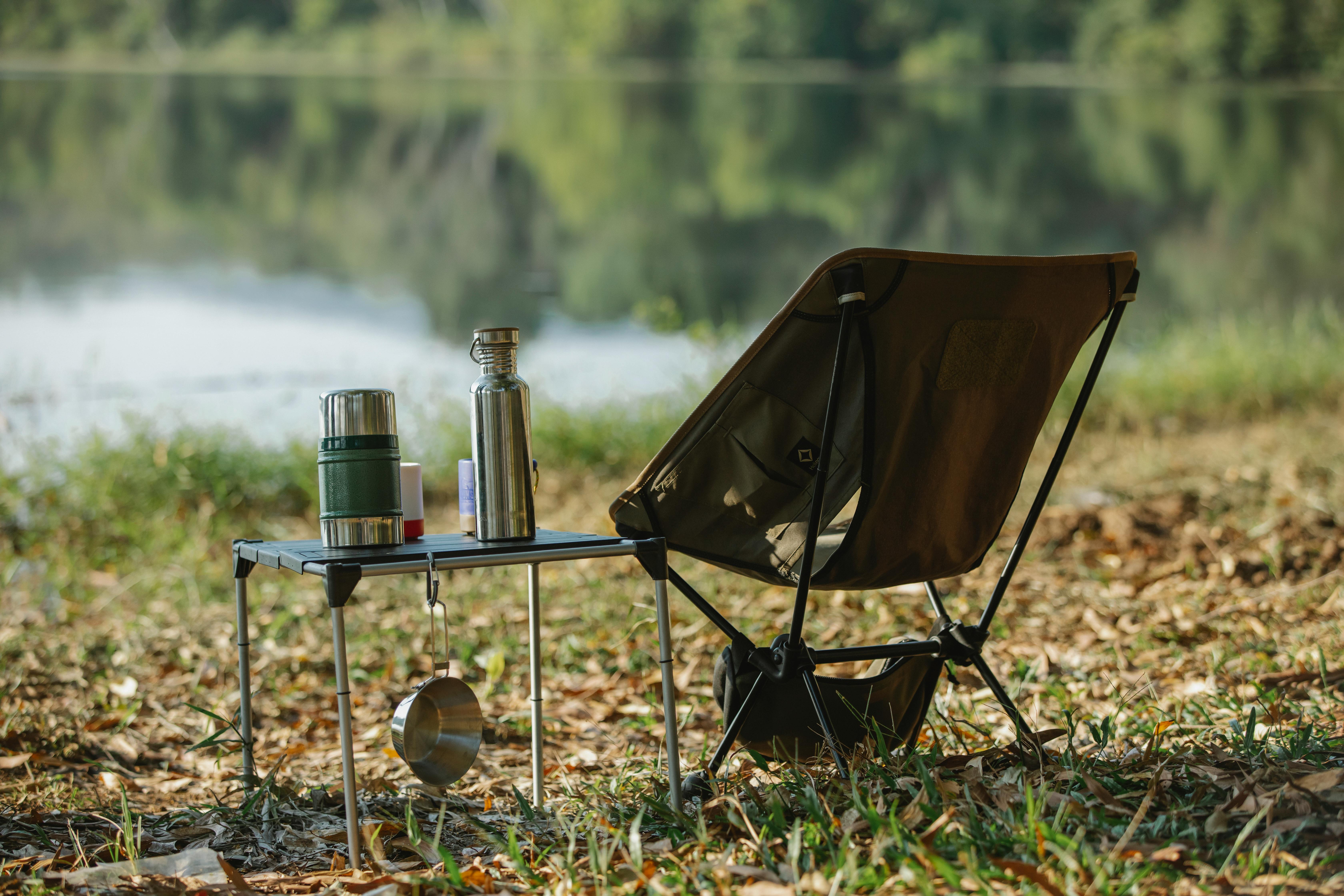 an image of some camping gear over a mountain