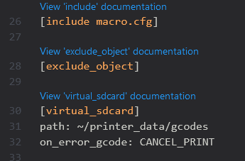 screenshot of exclude object module